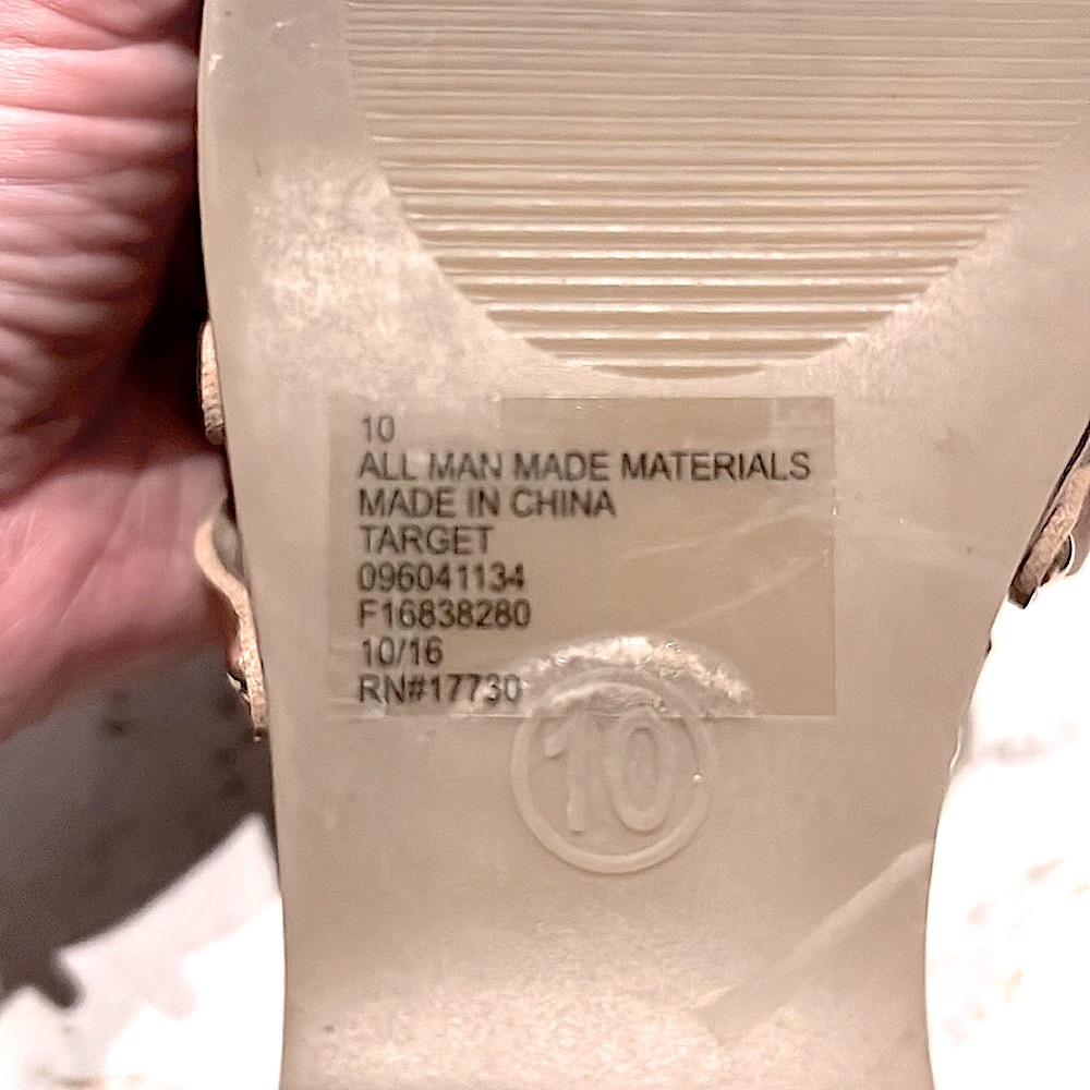 LK NW MOSSIMO 👡 FAUX BROWN LEATHER 4” CORK HEEL PLATFORM WEDGE SANDALS Womens 10 - Picture 14 of 16